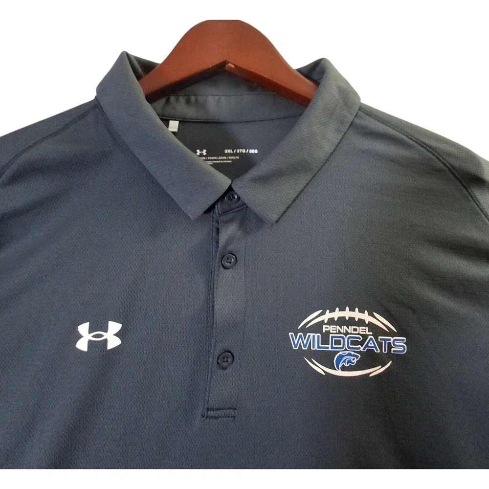 Penndel Wildcats Polo Shirt Men's 3XL Gray Performance Football Under‎ Armour